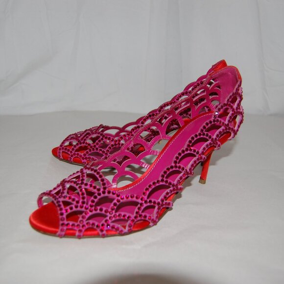 Sergio Rossi Pink Open-Toe Heels - Picture 6 of 15